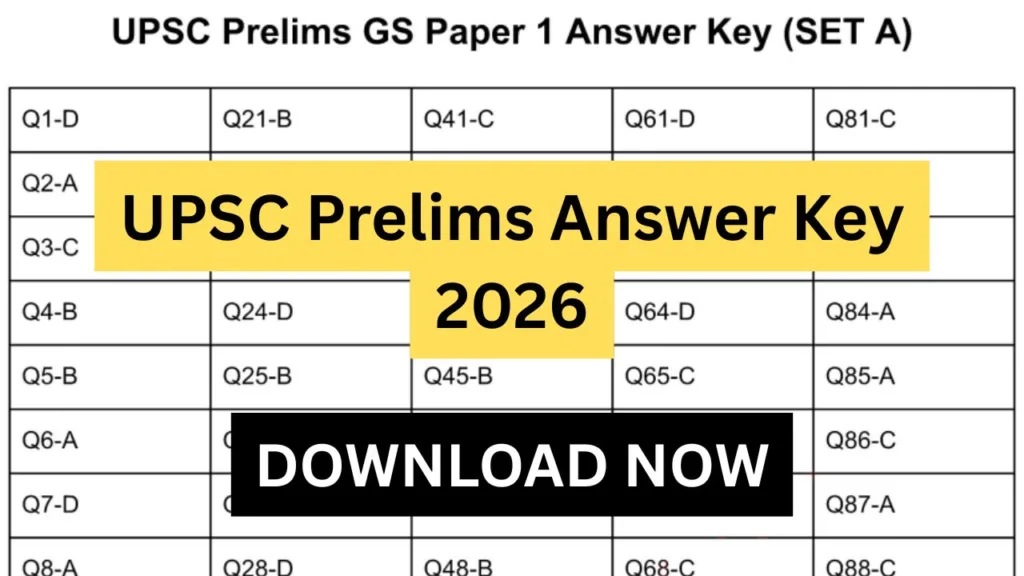 UPSC Prelims Answer Key 2026