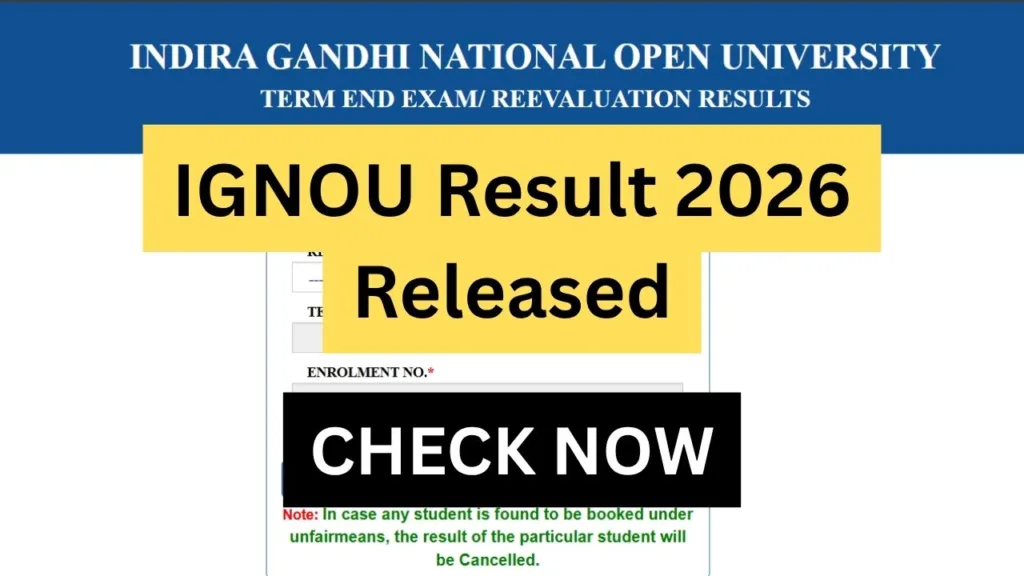 IGNOU Result 2026 Released