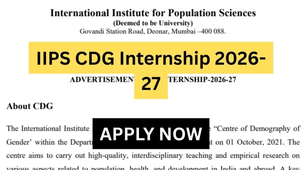 IIPS CDG Internship 2026-27