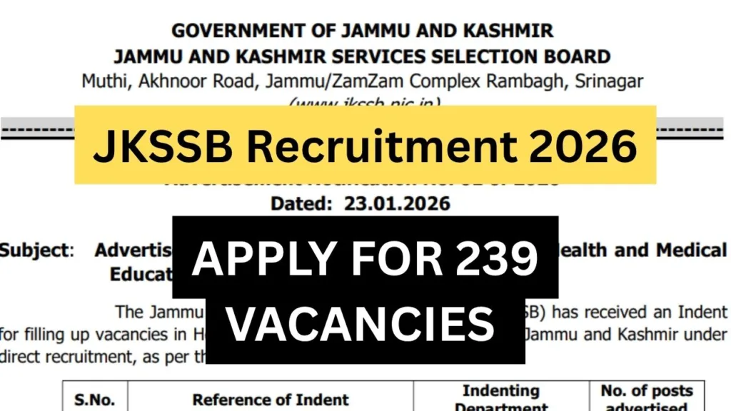 JKSSB Recruitment 2026
