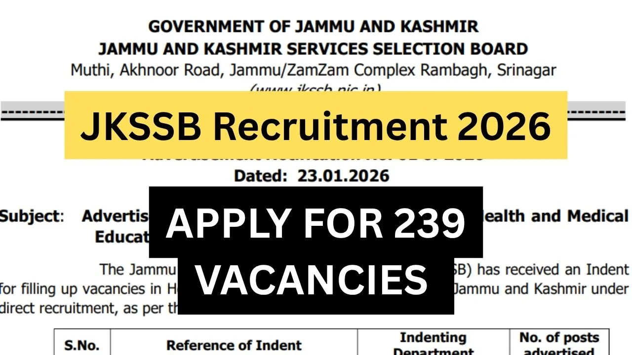 JKSSB Recruitment 2026