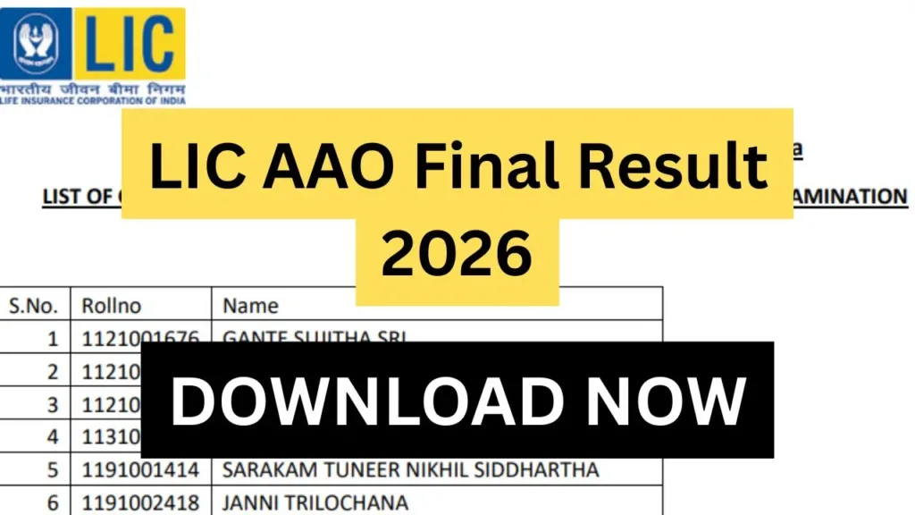 LIC AAO & AE Merit List PDF