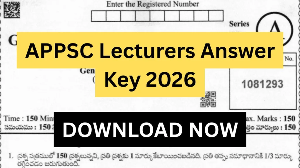 APPSC Lecturers Answer Key 2026