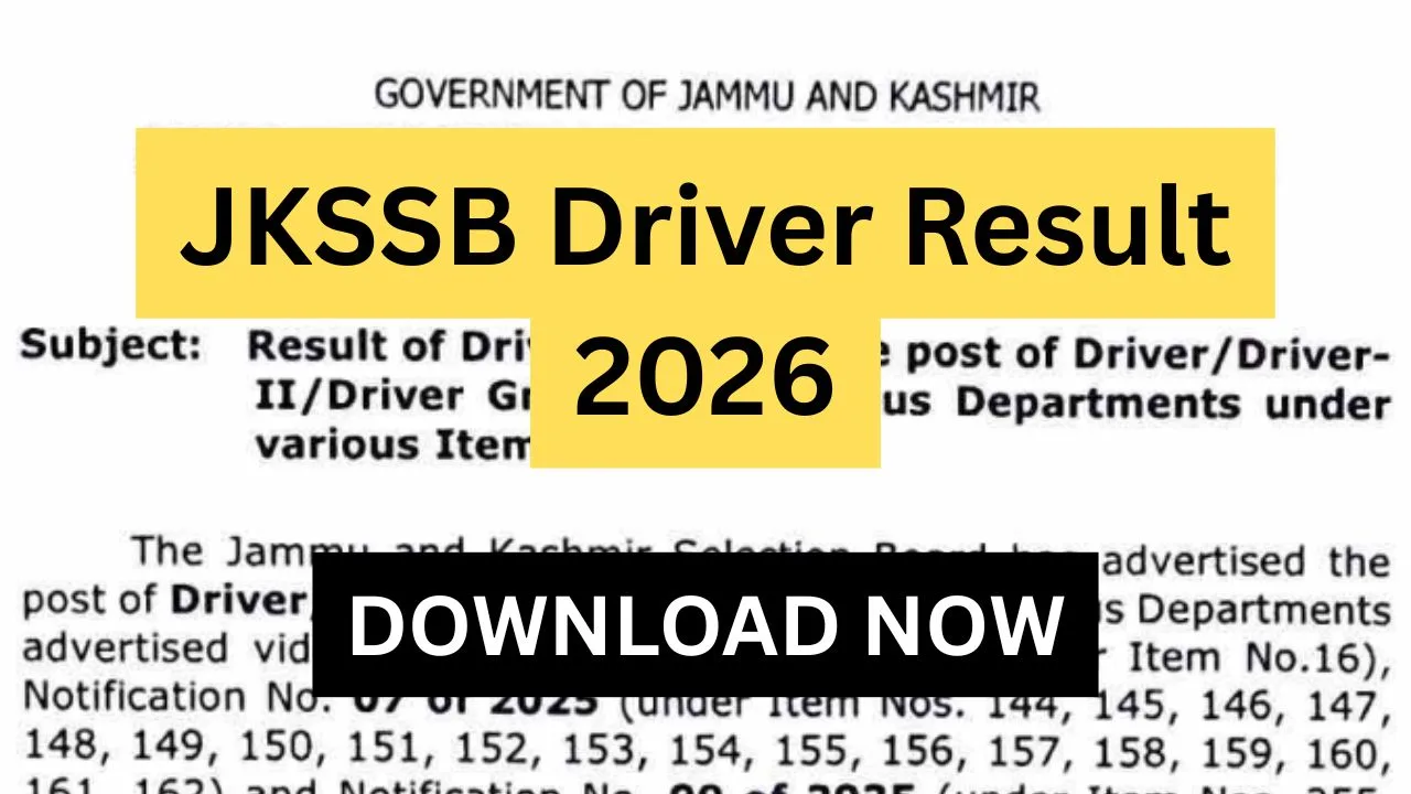 JKSSB Driver Result 2026